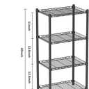 VETALLO 4 Tier Wire Shelf (16.6" L x 11.8" W x 40" H)