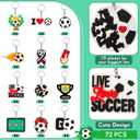 Batiyeer 72 Pack Soccer Keychains Bulk Party Favors Sports Valentines Gifts Ball Key Chains Funny Keyring for Women Men Birthday Supplies