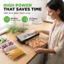 NutriChef Vacuum Sealer Machine, 80kPa Food Vacuum Sealer with Cutter, Bag Storage, Suction Hose, 1 Bag Roll & 5 Vacuum Bags to Ensure Freshness, Suitable for Freezer Meal Prep & Portioning 14"x7"x3"