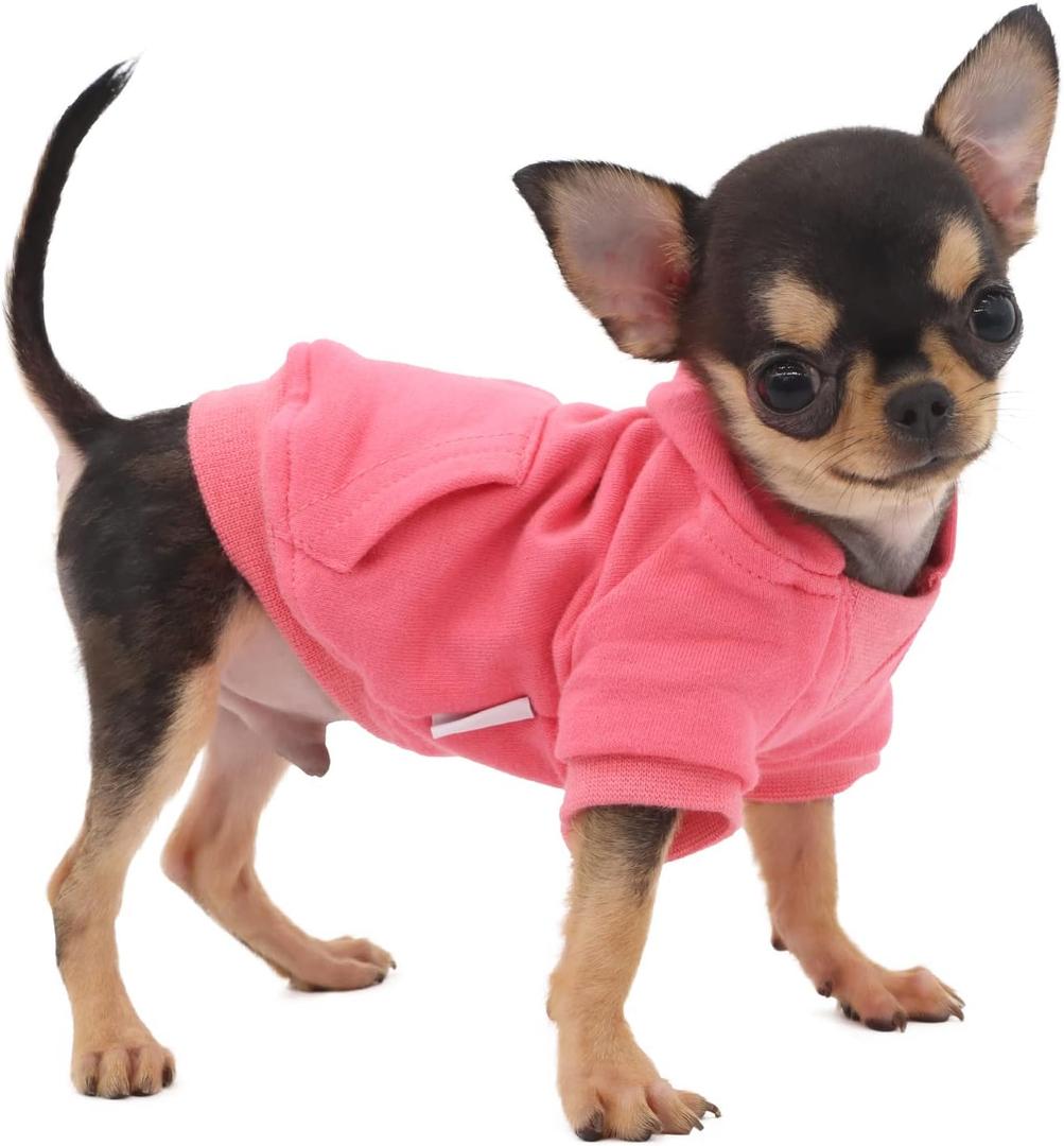 LOPHIPETS Small Dog Sweatshirt  Lightweight Cold Weather Coat  Fits 2.24.5 lbs  Chihuahuas, Yorkies & Teacups  Pink Small