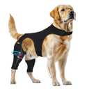 Supet Dog Rear Leg Sleeve to Stop Licking, TPLO Recovery Sleeve After Surgery for Post Surgery, ACL, Leg Wound Protection, with Belly Opening for Male Female Dogs(Jet Black,M)