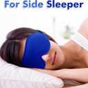 Sleep Eye Mask for Men Women, Sleeping Mask for Side Sleeper, Travel Blackout Night Blindfold Eye Shade Cover with Adjustable Strap (Blue)