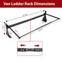 hightall Universal Van Ladder Rack with Roller,Adjustable Length 57-70" with Cargo Stoppers for Van with Rain Gutter,Compatible with Chevy Express 1500 2500 3500 Ford Econoline GMC Savana