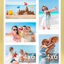 decorUhome 11x14 Picture Frames Collage Wall Decor, Display 5Pcs 4x6 Photos with Mat or 1Pcs 11x14 Unmatted, 5 4x6 Collage Picture Frames for Wall Mounting, Gold
