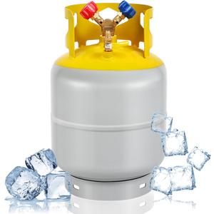 Dollate 30LB Refrigerant Recovery Tank for R12, R22, R134A, R410A, etc HVAC Cylinder Refrigerant Recovery Cylinder Tank 1/4 SAE Y-Valve Freon Recovery Tank