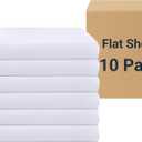 ZPECC White Bulk Flat Sheets Only Full Size 10 Pack, Easy Sort Top Bed Sheet by Color-Coded Hem Threads, Soft Durable Brushed Microfiber Fabric Hotel Airb&bs Essentials for Hosts, 81"x96"