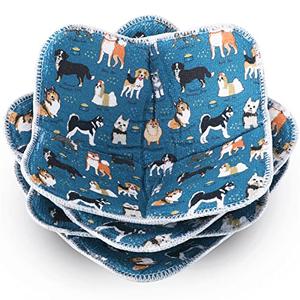 Cunhill Microwave Bowl Holders 4 Pcs - Multipurpose Hot Heat Proof Plate & Pot Holders for Kitchen Supplies (Dog Style)