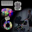 19.6FT Stroller Lights, 2 Rolls x 9.8FT Baby Stroller Lights for Walking at Night, Walking Light for Strollers Battery Powered Strip LED with 20pcs Cable Ties