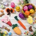 20 Pcs Easter Dog Toys Set Included 16 Sniff Training Eggs for Easter Egg Hunt 3 Plush Squeaky Toys and Soft Carrot Chew for Puppy Small Medium Large Dog Interactive Enrichment