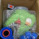 Realistic Dinosaur Moveable Shooting Toys, 2 Pack Launchers with Aiming, Roaring Dino Eyes & Belly Glow, LCD Score Record, Stocking Stuffers for Kids Toys Gifts for Boy Ages 3 4 5 6 7 8 9 10+ Year Old (Green)