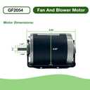 GF2054 Blower Motor 1/2 hp 115 Volts 7.2A 1725 RPM 60Hz 48 Frame Belt Drive Replacement for AO Smith BF2054 Packard 45012 GE 4708 Emerson 8200