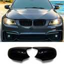 Mirror Caps Gloss Black Compatible with 3er E90 E91 2008-2011 E92 E93 2010-2013, 1er E81 E82 E87 E88 LCI Models Rearview Side Wing Mirror Cover Caps (For 1er E81 E87&3er E90 E91 E92 E93 LCI)