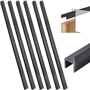 Leinuosen 6 Pcs File Cabinet Rails PVC Hanging Black Document Cabinet Rails for Drawer Sides Letter Size Office File Drawer Holder Organizer Storage, 15.8 Inches Long(3/4 Inch Wide)
