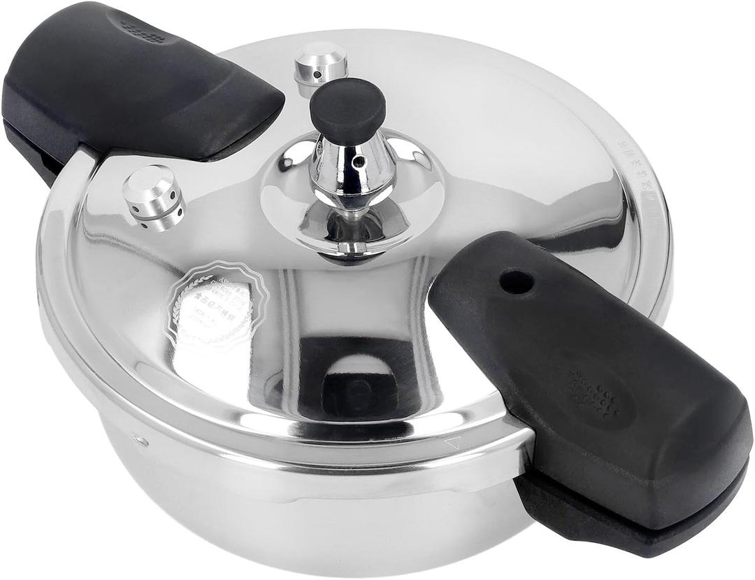 Stainless Steel Pressure Cooker, 1.6 Quart Mini Pressure Cooker Safe Explosion Proof 1.8L Oyster Fish Head Pot for Gas Stove Induction Cooker, 1-2 Person Use