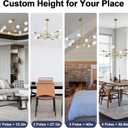 RUIYEY Modern Sputnik Chandeliers Light, 12-Light Gold Gold Dining Room Chandelier Over Table, Height Adjustable Industrial Semi Flush Mount Mid Century Chandelier for Kitchen Island Living Room