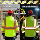 High Vis Safety Hoodie, Class 3 Reflective Hoodie for Construction, Pullover Hi Vis Sweatshirt with Black Bottom Yellow L