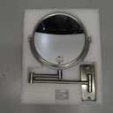 Wall Mounted Makeup Mirror - 10x Magnification 8'' Two-Sided Swivel Extendable Bathroom Mirror Nickel Finish