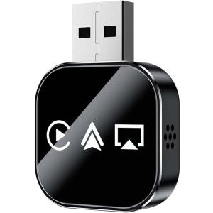 2026 Upgrade 3 in 1 Wireless CarPlay Adapter - Wired to Wireless Screen Mirror & Audio Link for iOS/Android, 2.4/5GHz WiFi & Bluetooth 5.0, Fast Stable Connection, Mini Design, Plug and Play