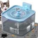 PAPIFEED Wireless Cat Water Fountain, 106oz/3L Battery Operated Pet Water Fountain Cordless for Cats Indoor, Automatic Cat Drinking Dispenser with Motion Sensor, Leak-Proof Silicone Pad Included Cyan