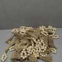 57 Pieces Wooden Bead Napkin Rings, Farmhouse Stretchable Napkin Rings with Tassel Boho Napkin Ring for Dining Table,Wedding Decoration (Nature)