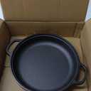 Cast Iron Skillet with 2 Handle, Non Stick Heat Resistant Frying Pan 25cm Rounde Mini Flat Bottomed Camping Skillet Cooking Cookware for Cooking Egg Steak