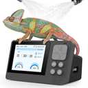J&A Reptile Mister Automatic Misting System with Temp & Humidity Probe, Adjustable Spray Nozzles, Quiet Operation for Reptile Tank & Terrarium, Suitable for Lizards, Chameleon, Snakes (Grey & Black)