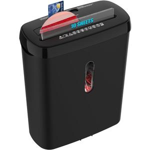 Home Office Paper Shredder,Woolsche 10-Sheet Strip Cut with 3.17-Gallon Basket,P-2 Security Level,CD & Credit Card Shredder,Durable & Fast - Jam Proof System - ETL Certified, Blac