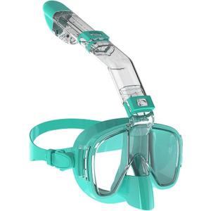 Bairuifu Latest Half Face Snorkel Mask with Easy Breathing Dry Top System, Foldable 180 Degree Panoramic View Snorkeling Mask with Camera Mount, Anti-Leak & Anti-Fog