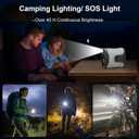 Portable 4-in-1 Waist/Neck/Desk Fan with Phone Stand & LED Light | 10000RPM Ultra-Fast Cooling, 4-Speed Rechargeable Battery | Lightweight for Indoor, Outdoor, Camping, Makeup(Grey)