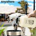 34oz Dog Water Bottle, Stainless Steel Dog Water Bottle Dispenser with Detachable Food & Water Bowls, Keeps Water Hot/Cold, for Walking, Hiking, Camping(Cream)