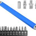 Impact Ready Offset Extension Wrench Set, Zero Degree Ratchet Extender with 1/4, 3/8, 1/2 Square Drive Adapters for Tight Spaces & Car Maintenance(Blue)
