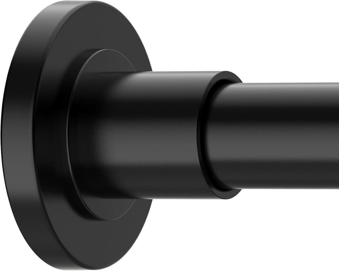 GXOACKJ Black Shower Curtain Rods - 31-68 Inch Spring Tension Shower Rods for Bathroom, Adjustable, No Drilling, No Rust, Stainless Steel
