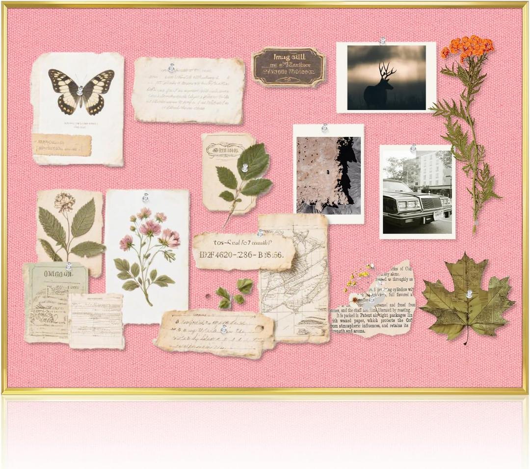 Linen Bulletin Board, 24"x18" Decorative Fabric Pin Board Vision Board