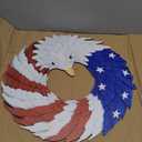 2026 Eagle Flag Wreath, 250th Anniversary Patriotic Eagle Wreath, Red White and Blue with Stars, Independence Day 4th of July Front Door Wall Decor (Medium-2D, Round)