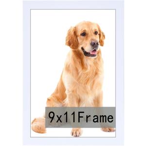 RUN HELIX 9x11 Picture Frame White for Wall Hanging or Tabletop- Wall Mounting Horizontally or Vertically, 9x11Wall Gallery Poster Photo Frame for 11 by 9 Photos, White