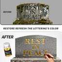 Professional Headstone Paint Kit - Monument Inscription Paint Long-Lasting, Weather-Resistant Formula for Restoring Faded Gravestone Lettering/Tombstone Inscriptions on Granite & Marble(Black)