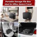 Fireproof Document Box Hard Case With Lock, Multi-Layer Fire Proof Water Resistant Safe Box File Organizer Bag With Small Money Bag for Important Documents Passport Certificates Laptop (Black)