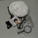 Jnnzzggu 8 PCS Old Man Mad Scientist Wig Set, Crazy Old Man Physicist Wig Costume, Lab Glasses Mustache Physicist Costume