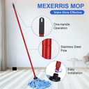 Microfiber Mop Cloth Heads Replacements: One Mop Handle with Two Blue Microfiber Cloth Heads Compatible with All Standard US Threading Pole