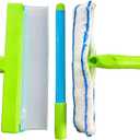 Blade Window Cleaning Squeegee Kit, Professional Silicone Squeegee Window Cleaning Kit, 3 in 1 Recyclable Win-dow Sque-egee Kit for Shower Glass Mirror Door Car (Blue)