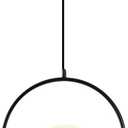 KCO Lighting Modern Globe Pendant Light Black Large Globe Hanging Light Fixture with Frosted Glass Lampshade Adjustable Ball Pendant Light for Kitchen Island Living Room Beside (9.8"-Black)