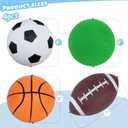 LovesTown 4-Pack Sports Balls, 5-Inch Soccer, Basketball, Playground Balls & 7 Inch Footballs for Toddlers with Pump Indoor Outdoor Toys Birthday Party Favors for Kids