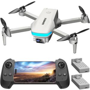 SIMREX Drone with Camera for Adults 4K, Brushless Motor Drones for Kids Beginners,FPV Foldable, Optical Flow & Altitude Hold, WiFi Live Video, Gesture/Voice Controlt,Toys Gifts for Teen Boys (Gray)