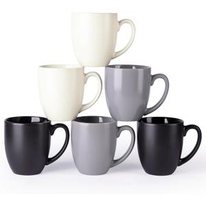 AmorArc 16oz Coffee Mugs Set of 6, Large Ceramic Coffee Mugs for Man, Woman, Dad, Mom, Modern Coffee Mugs Set with handle for Tea/Latte/Cappuccino/Cocoa. Dishwasher&Microwave Safe, Multi-Color