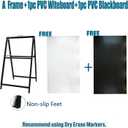 Folding A Frame Sign Sidewalk Sign 24x 36 Inch Sandwich Board Heavy Duty Pavement Double-Sided Sign With Drawable Whiteboard and Blackboard (24x36" With Whiteboard and Blackboard)