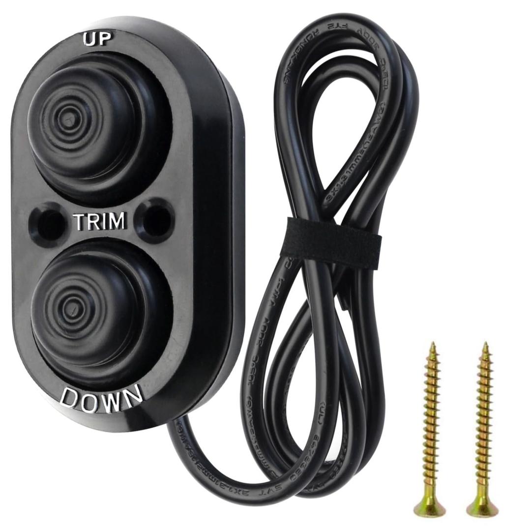 Boat Tilt Trim Switch Push Button Transom Outboard Remote Control Trim with IP67 Waterproof Suitable for Fishing Boats,Yachts,Ships, Black
