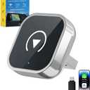 Wireless CarPlay Adapter for iPhone and Android Auto, 2-in-1 Convert Wired to Wireless Car Play Adapter, Plug and Play, No Latency, Fast and Stable Auto Connect, with USB/USB-C