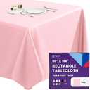 Gee Di Moda Rectangle Tablecloth - 90 x 156 Inch Pink Table Cloth for 8 Foot Tables with Floor-Length Drop - Heavy Duty Washable Fabric for Holiday Party, Dinner, Weddings & Baby Shower