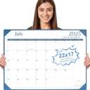 Gannyfer Desk Calendar 2025-2026 with Desktop Mat, Simplified Large 22" x 17" Desktop Pad Calendar, 18 Month Table Calendar from July 2025 to Dec 2026, Office Supplies Perfect for Home School and Office - Blue