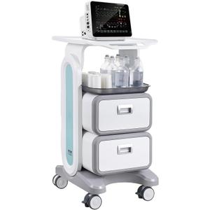 VEVOR 3 Tiers Lab Carts, Lab Utility Cart with 2 Drawers & 1 Top Tray, Mobile Medical Cart with ABS Material, Lab Rolling Cart with 4 Silent Wheels for Lab, Clinic, Hospital, Salon, White